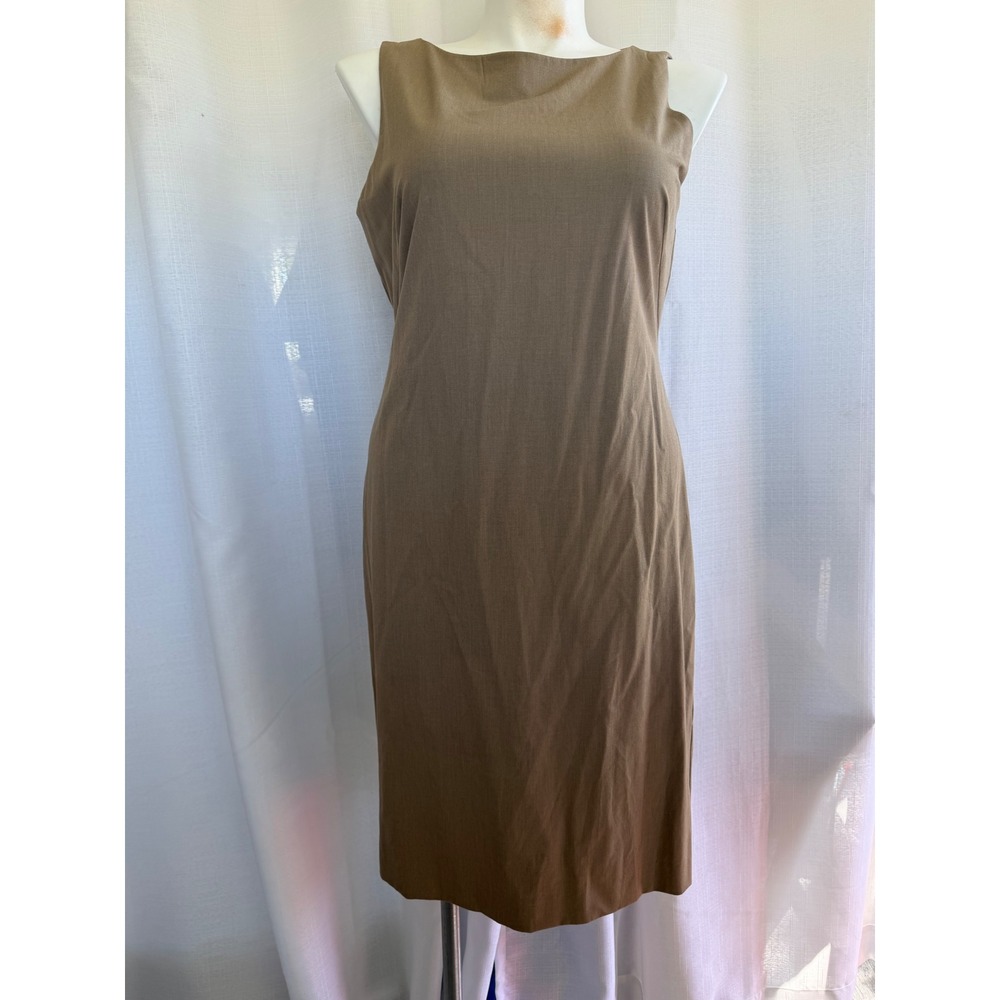 Studio by London Times Tan Sheath Dress Size 16 Sleeveless Work Office Classic